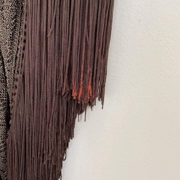 RACHEL ZOE Izzy Fringe Poncho Blouse - Army Green - Picture 12 of 13